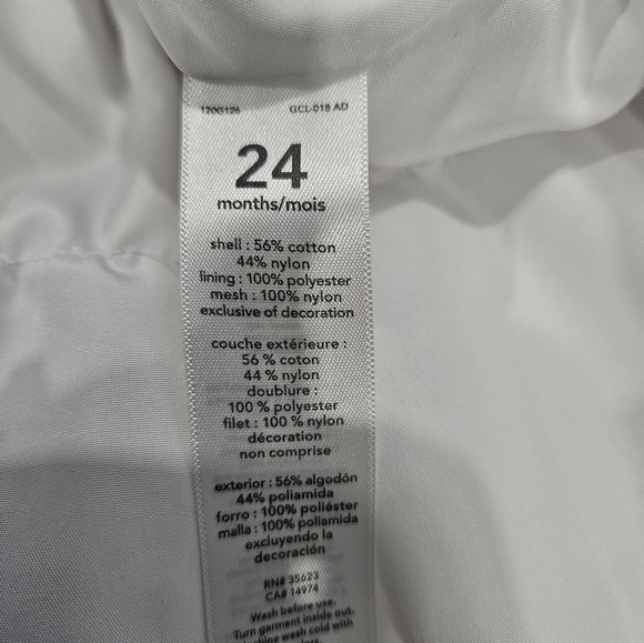 Carter's Toddler Girl Dress | White | Size 24 Months - Picture 5 of 6